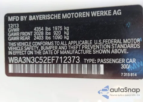 2014 BMW 428I z USA, uszkodzony, nr VIN WBA3N3C52EF712373